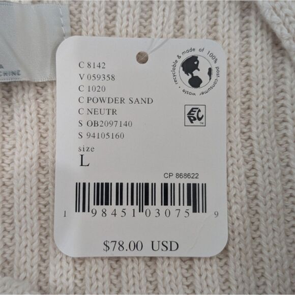 NWT Free People Beach Alba Sweater Tunic Mini Dress Cream Cotton Long Sleeve L - Picture 9 of 11